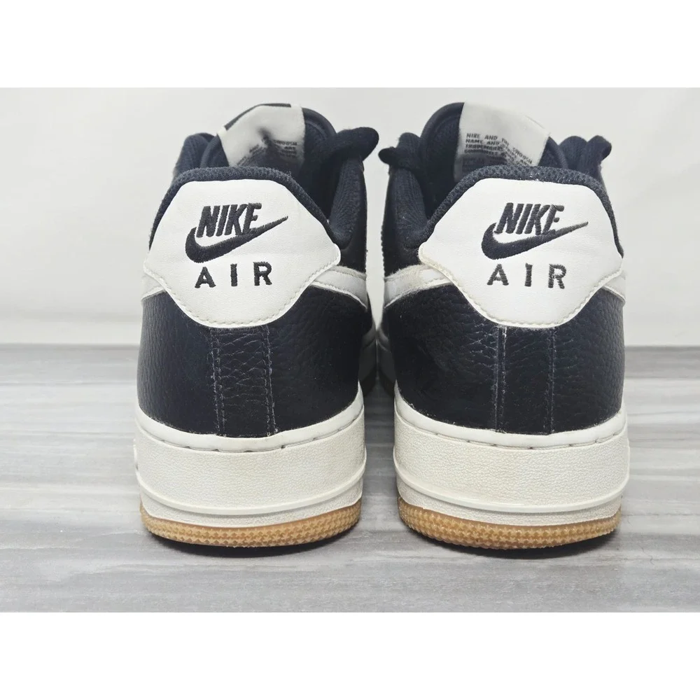 Nike Air Force 1 Low '07 Black White Pebbled Leather Shoe CT2302-002 US Men's 12
